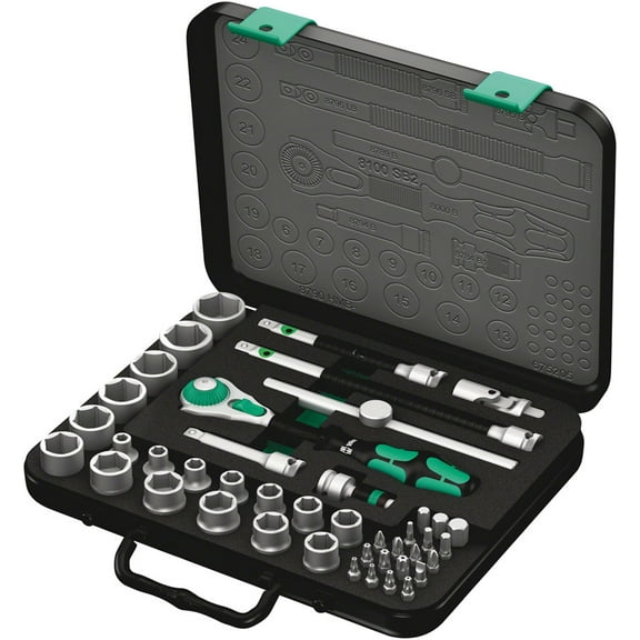 Wera 8100 SB 2 Zyklop Speed Ratchet Set, 3/8" Drive, Metric