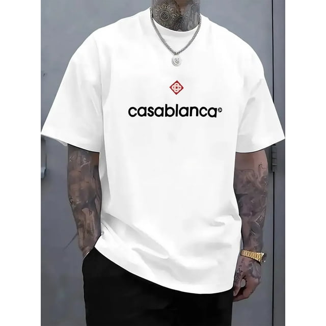 Men'S Casablanca Graphic T-Shirt Soft Breathable Fabric, Machine Washable