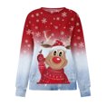 thumbnail image 4 of 2023 Chandail en Molleton de Noël pour Femmes en Solde Mode Imprimé de Noël Col Rond Pull Manches Longues Blouse Confortable Chandail en Molleton, 4 of 5