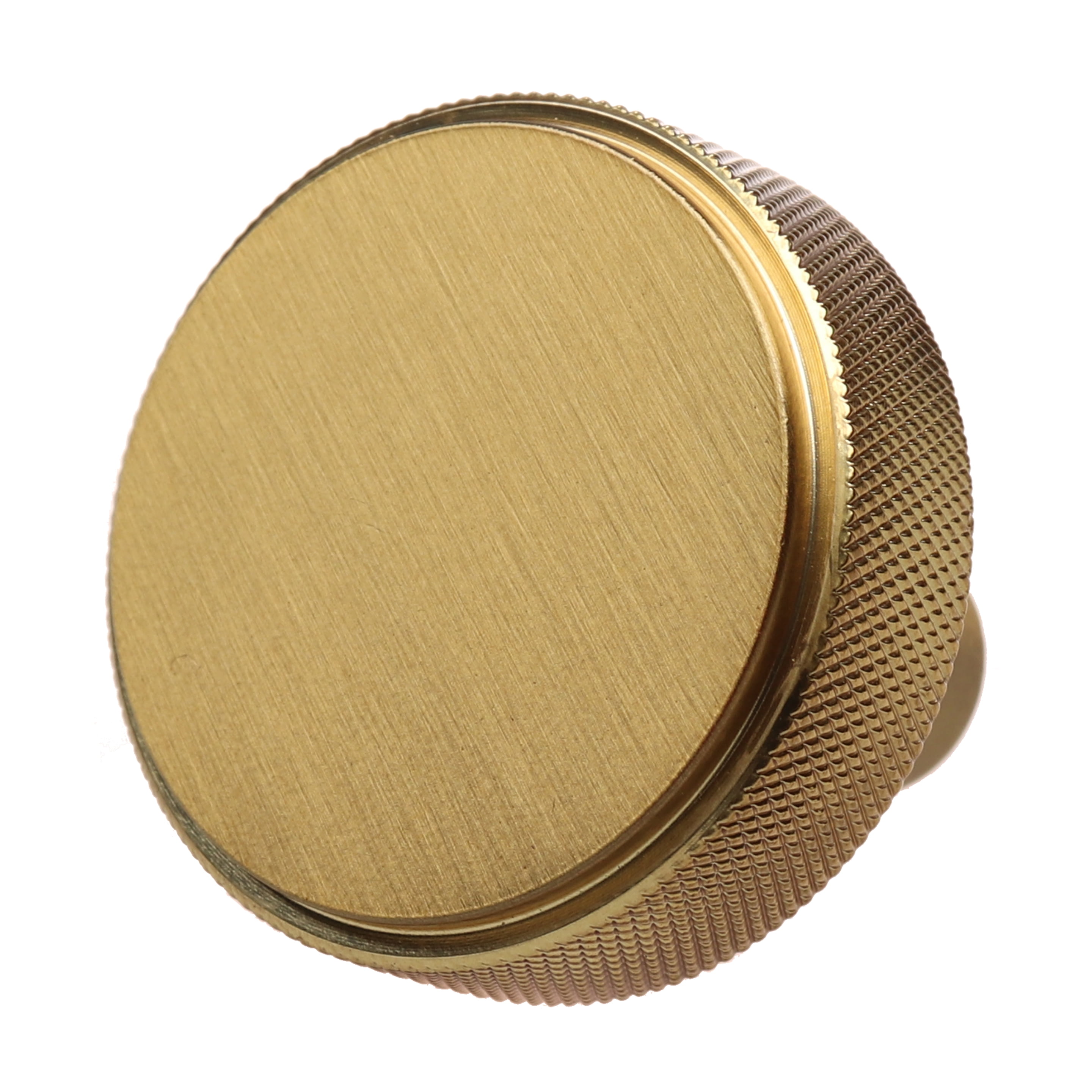 GlideRite 1-1/2 in. Solid Round Knurled Cabinet Knob, Satin Gold, Pack of 25