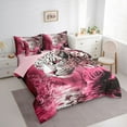 thumbnail image 3 of Castle Fairy Boys Girls Safari Leopard Bedding Comforter Set 7pcs,Chic Floral Rose Queen Bedding Sets Super Cozy,Flower Animal Cheetah Queen Sheet Sets,Microfiber Bedroom Decor,Reversible, 3 of 8