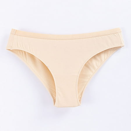 Clearance & Promo  Women s High Waist Briefs  Solid Color  Breathable  Leisure Briefs  Comfort Fit  Underwear  for Daily Wear  Seamless Design  Womens Plus Size | Beige S  Sopatenor