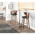 thumbnail image 7 of Cosini Mid-Century Modern Barstool With Swivel In Walnut And Charcoal Fabric - Set Of 2, 7 of 7