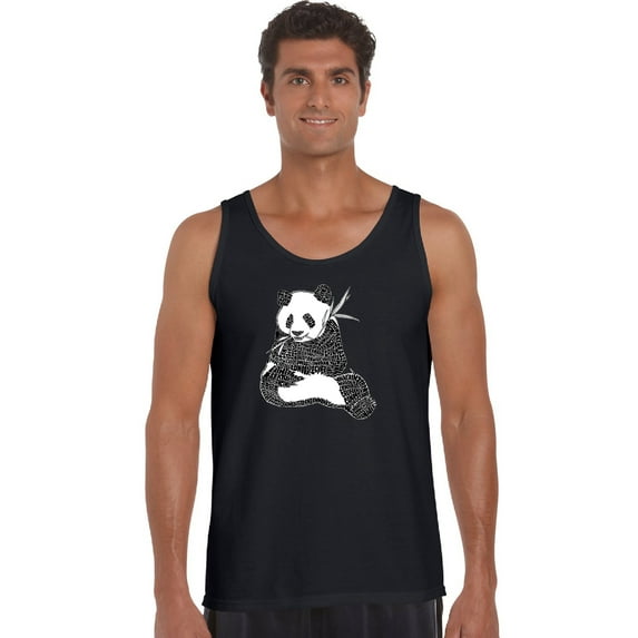 LA Pop Art Men's Word Art Tank Top - ENDANGEBlue SPECIES