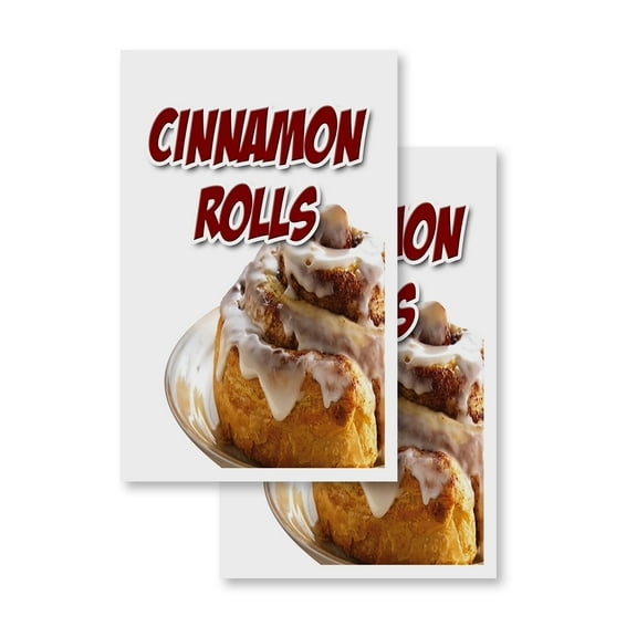 Cinnamon Rolls (2-PACK) 24" x 36" Vinyl Decals | Sign Insert Peel & Stick Decals Stickers Window Signs