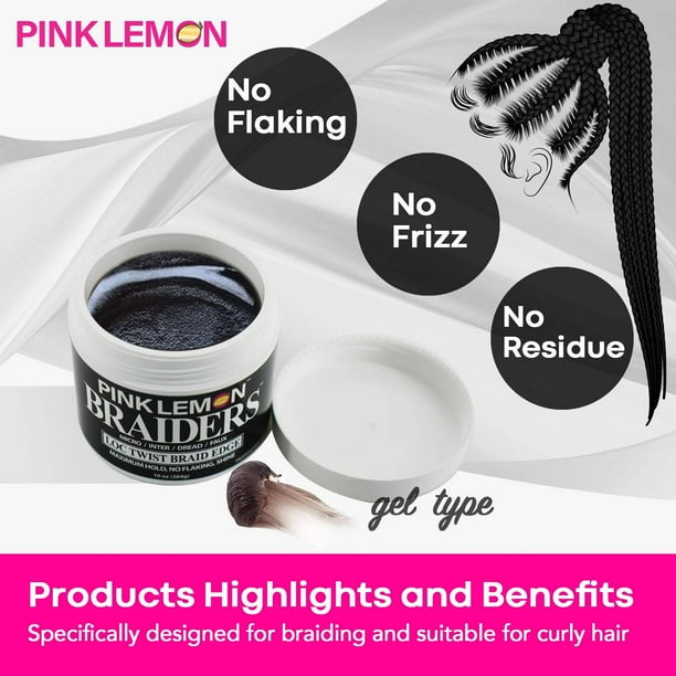 Pink Lemon Braiders Gel 15 Oz Hair Care - Walmart Business Supplies