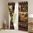 thumbnail image 3 of Feelyou Farmhouse Reindeer Moose Curtains Pack of 2 (42x84 Each), Western Lodge Cabin Curtains Blackout, Brown Plaid Checkered Bedroom Curtains, Curtains and Drapes Home Decor, 3 of 6