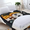 thumbnail image 3 of Adorable Cartoon Lion Cub & Panda Bear Flannel Blanket - Soft Cozy Warm Design for Sofa Travel Bed Chair - Perfect for Snuggles, 3 of 7