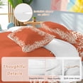 thumbnail image 4 of Sea White Coral Twin Size Comforter Set, Marine Orange Background Modern Art Bedding for All Seasons, 4 Pcs Bed Set, 1 Quiltcover (68"x86") ,1Sheet(67"x116"), 2Pillowcases (30"x20"), 4 of 9