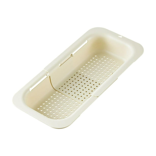 Colador sobre el fregadero, colador, bandeja de drenaje extensible para verduras, frutas, Pasta, frutas y verduras, colador para lavar