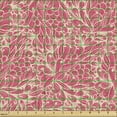 thumbnail image 2 of Ambesonne Spring Fabric by the Yard Upholstery, Vintage Floral Eastern Curls, 2 Yards, Magenta and Cream, 2 of 5