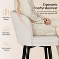 thumbnail image 3 of MultiHaven 26" Shell Back Bar Stools Set of 4,Swivel Counter Height Fabric Chairs with Metal Legs for Kitchen Island,Bar,Cafe - Beige, 3 of 9