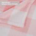 thumbnail image 5 of PiccoCasa Decorative Plaid Flannel Fleece Blanket, Pink and White Queen-90"*90", 5 of 8