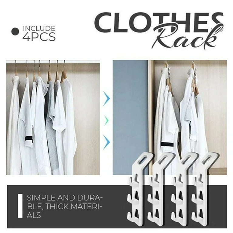 4 Color Hangers Hooks 200pcs Closet Organizer Space-Saving Stackable Hangers for Closet