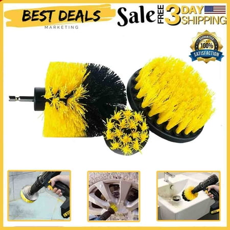 

3 Pack Drill Brush Attachments Set Power Scrubber Cleaning Brush Bathroom Scrub Brushes Corners Cleaning Brush kit for Grout Floor Tub Shower Tile Kitchen