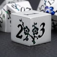 thumbnail image 3 of 7 PCS Solid Metallic Flower D&D Dice Set,Metal Dungeons and Dragons Dice Set with Gift Box for DND Tabletop Game (Silver-Seven Colour Brocade), 3 of 5