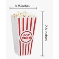 thumbnail image 5 of Retro Popcorn Set Bowl Plastic Classic Tub Red & White Striped Container Container Movie Theater Bucket Reusable Set Of 5, 5 of 6