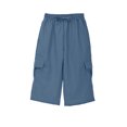 thumbnail image 3 of Boys Wide Leg Cargo Capris Loose Casual Pull-On Pants Flap Pocket Kids Straight Sweatpants with Drawstring 5T, 3 of 7