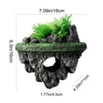 thumbnail image 3 of Floating Aquarium Rock Cave Ornament, 6.3x7.1in Artificial Moss Floating Stone Fish Tank Decor with Simulated Green Plants, 3 of 7