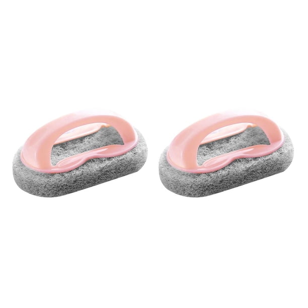 Ounissouiy Portable Cleaning Brush Sponge Bathroom Sink Scrubbing Bathing PP Scrubber Household Dirty Brushes Cookware Scrub Basin Rosado 2piezas Ounissouiy CBP061311