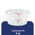 thumbnail image 2 of Recipiente de Policarbonato Caledonia Graduado Redondo Capacidad 2 Qt Color Transparente, 2 of 6