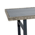 thumbnail image 3 of Foca 63 Inch Outdoor Rectangular Dining Table Adjustable Height Wicker - Saltoro Sherpi, 3 of 5