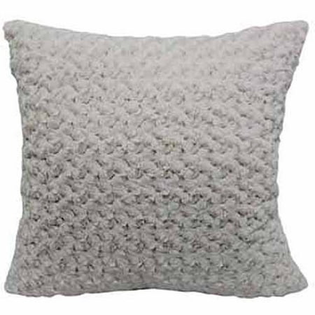 Better Homes and Gardens 22" Rosette Plush Pillow, ivory