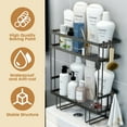 thumbnail image 2 of YOYTOO Over the Toilet Storage Shelf, 2 Tier Freestanding Bathroom Caddy Organizer Behind Toilet Stand Shelves Towel Rack, Black, 2 of 10