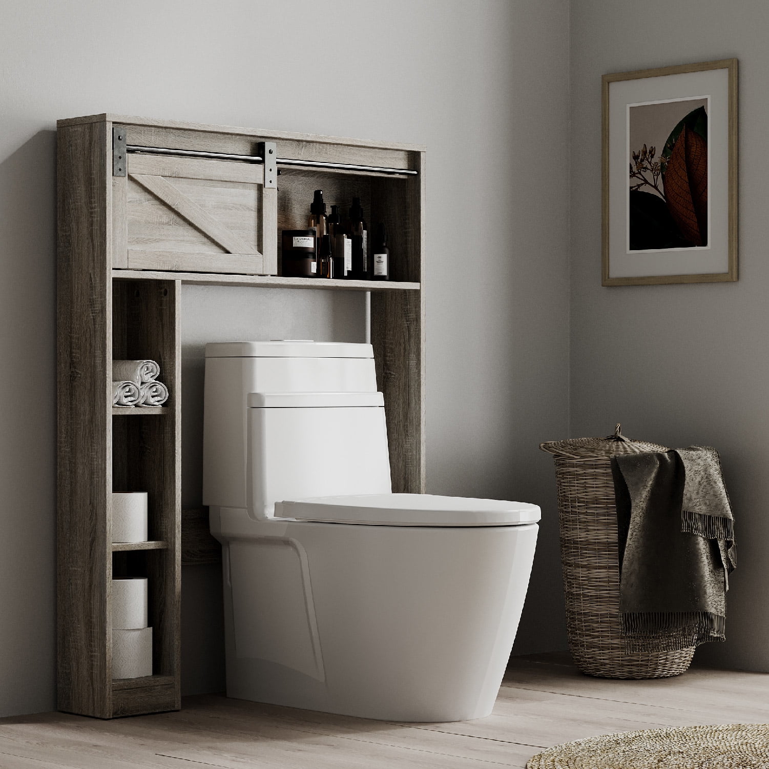 Landia Home Farmhouse over the Toilet Bathroom Storage 4