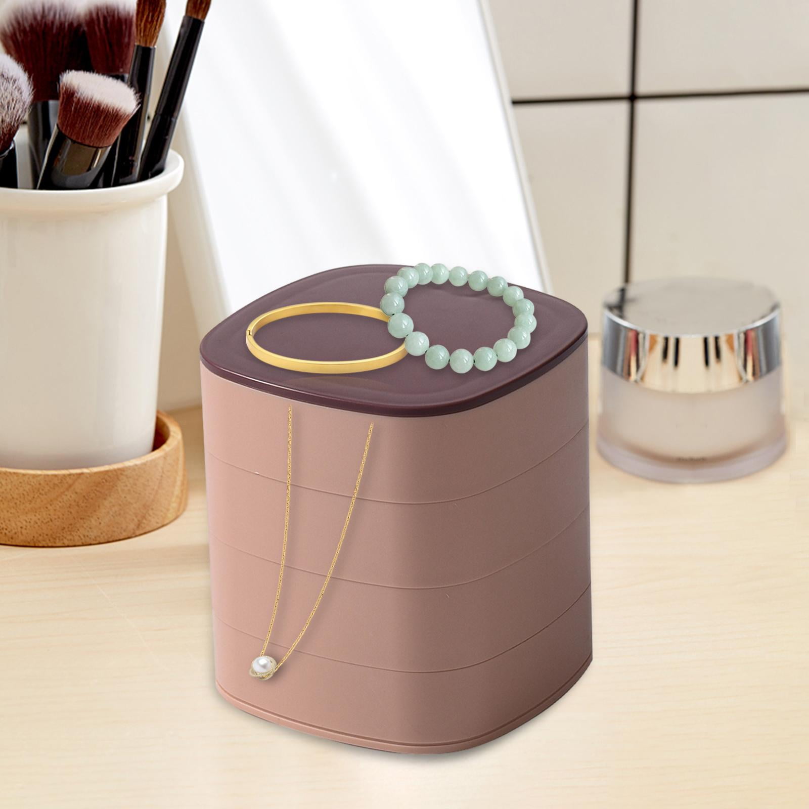 Segolike Jewelry Organizer 360 Degree Rotating Jewelry Box for Rings Earrings Watches Pink