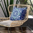 thumbnail image 2 of Paisley Leaf Geo Duo Indoor/Outdoor Pillow with Removable Cover in Midnight Blue Green White20x20, 2 of 4