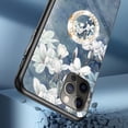 thumbnail image 2 of Compatible with iPhone 13 Pro Max Flower Pattern Case with Ring Glossy Ring Finger Grip Kickstand Holder Stand Bling Diamond Luxury Glitter Protection Fashion Shockproof Case for Girls Women, 2 of 12