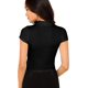 thumbnail image 2 of Camisetas cortas de punto de manga corta con cuello alto alto para mujer Negro - XS Negro - XS Xishao ropa, 2 of 2