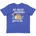 thumbnail image 3 of Inktastic My Great Grandma Loves Me with Sloth and Hearts Youth T-Shirt, 3 of 5