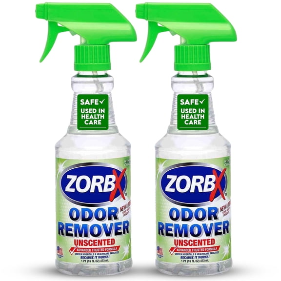 ZORBX Unscented Odor Remover Spray for Hospitals & Healthcare – Dog, Cat, Car & Carpet Deodorizer (16oz - Pack of 2)