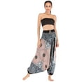 thumbnail image 2 of Combinaison Pantalon Boho Harem Taille Smockée en Rayonne 2 en 1 pour Femmes, 2 of 7