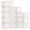 Off-White, variant on Pink Plastic Stackable Shoe Storage Boxes 12 Pack For Closet Entryway Under Bed