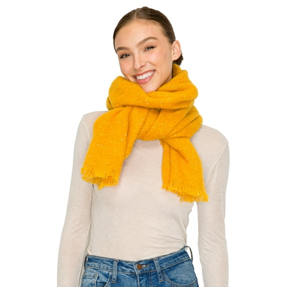 BASICO Fall Scarf for Women, Winter Scarf, Women's Scarves & Wraps, Blanket Scarf, Fall Accessories (17 Colors) (Plain - Yellow)