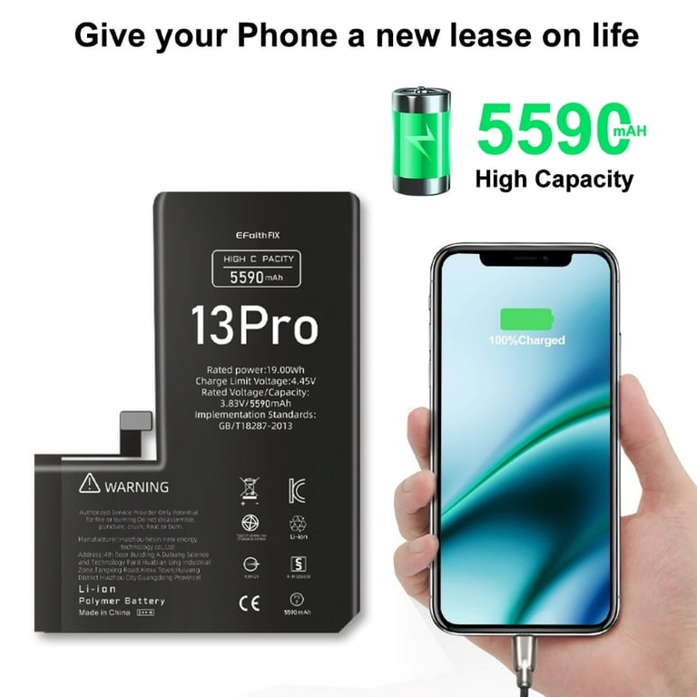 LRSE For iPhone 13 Pro Battery Replacement Kit, 5590mAh High