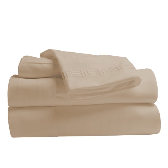 Comfy Bamboo World 9900 Series 100gsm Embroidered Bedsheets Sheet Set, Queen Size, Cream