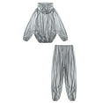 thumbnail image 5 of iiniim Men's Sauna Sweat Suit with Hood Long Sleeve Jacket Outerwear and Long Pants for Workout Type B Silver XL, 5 of 6