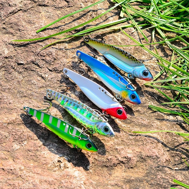 7g/12g/17g Vib Fishing Lures With Treble Hooks Multi-color Fishing Jigs  Suitable For Freshwater Seawater