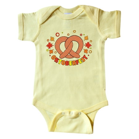 

Inktastic Oktoberfest with Pretzel and Leaves in Orange Red and Yellow Gift Baby Boy or Baby Girl Bodysuit