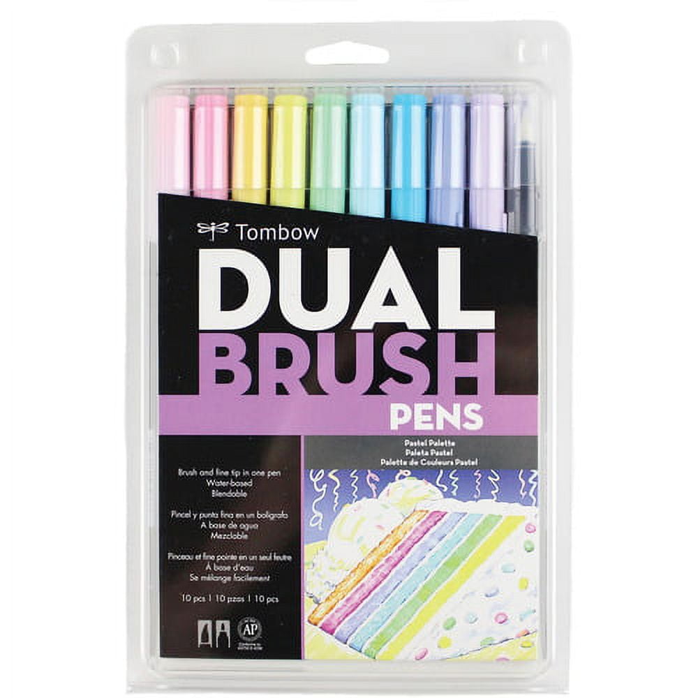 Pastels Dual Brush & Fine Pen Markers Set 6P-2 Tombow Dual Brush