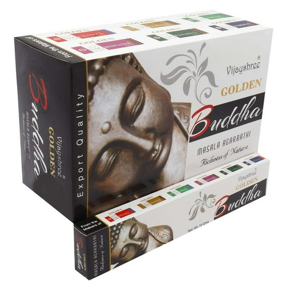 Vijayshree Golden Natural Agarbatti/Aggarbati Masala Incense Stick Pack Of 12 (10 Sticks Each Box)