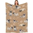 thumbnail image 4 of Pugs Throw Blanket for Home Living Room Decor,Lightweight Blanket Gifts for Women Men Kids Multicolor 50x60inch, 4 of 6