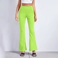 thumbnail image 2 of safuny Women's Yoga Legging Flared Pants Casual Comfy Stretchy Sports Solid Color Girls Teen Relaxed High Waist Trendy Trousers Mint Green L, 2 of 9