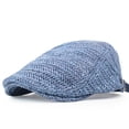 thumbnail image 1 of Gorra plana con pajita azul en espiga ligera para hombre, 1 of 1