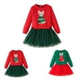 thumbnail image 4 of Gaexia Girls Christmas Dresses Long Sleeve Printed Sweatshirt Tutu Dress Toddler Kids Casual Party Outfit Holiday Celebration Winter Festive Wear, 4 of 7