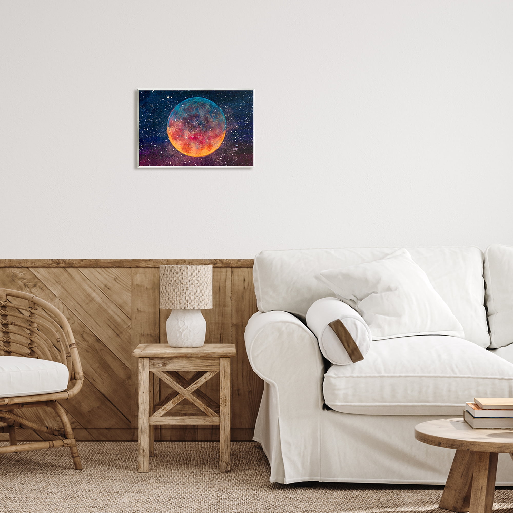 Stupell Industries Starry Night Planet Nature Painting Unframed Art Print Wall Art, 15 x 10